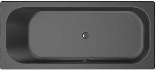 Xenz Ligbad Inbouw Aruba Rechthoek 1-2 Persoons Duobad 80x180x45cm Acryl Ebony Zwart Mat met Poten