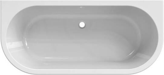 Xenz Charley half-vrijstaand bad 165x76x58 rond overloopgat zonder afvoer Acryl wit glans 7020-01-ROZA