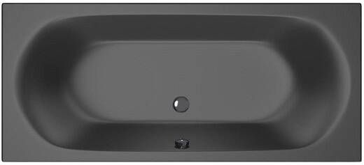Xenz Ligbad Inbouw Cuba Rechthoek 1-2 Persoons Duobad 80x180x48cm Acryl Ebony Zwart Mat met Poten