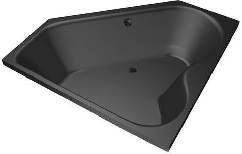 Xenz Ligbad Inbouw Cyprus Hoekbad 1-2 Persoons Duobad 145x145x50cm Acryl Ebony Zwart Mat met Poten