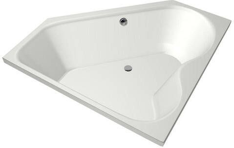 Xenz Ligbad Inbouw Cyprus Hoekbad 1-2 Persoons Duobad 145x145x50cm Acryl Edelweiss Mat met Poten
