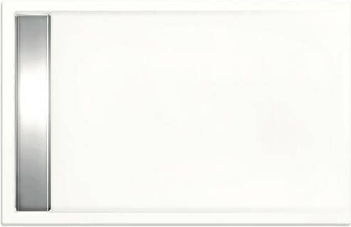 Xenz Douchevloer Easy Tray | 140x100 cm | Incl.Gootcover en Afvoersifon | Acryl | Rechthoek | Wit mat