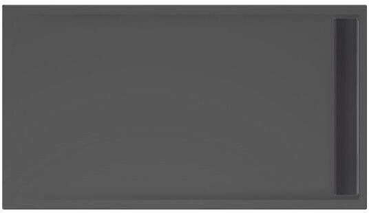 Xenz Douchevloer Easy Tray | 150x80 cm | Incl.Gootcover en Afvoersifon | Acryl | Rechthoek | Zwart mat