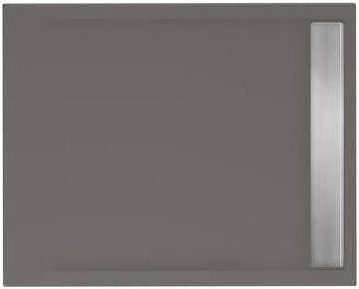 Xenz Douchevloer Easy Tray | 100x80 cm | Incl.Gootcover en Afvoersifon | Acryl | Rechthoek | Antraciet mat