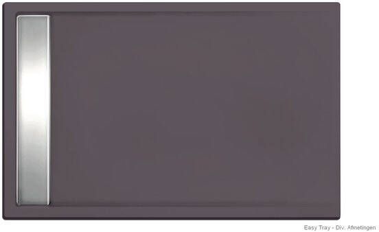 Xenz Douchevloer Easy Tray | 110x80 cm | Incl.Gootcover en Afvoersifon | Acryl | Rechthoek | Antraciet mat