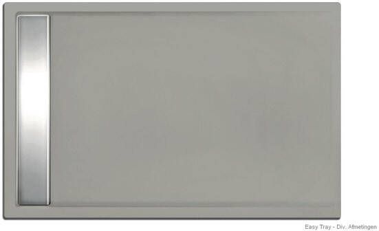 Xenz Douchevloer Easy Tray | 110x80 cm | Incl.Gootcover en Afvoersifon | Acryl | Rechthoek | Cement mat