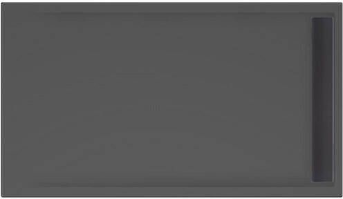 Xenz Douchevloer Easy Tray | 140x80 cm | Incl.Gootcover en Afvoersifon | Acryl | Rechthoek | Zwart mat