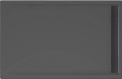 Xenz Douchevloer Easy Tray | 140x90 cm | Incl.Gootcover en Afvoersifon | Acryl | Rechthoek | Zwart mat