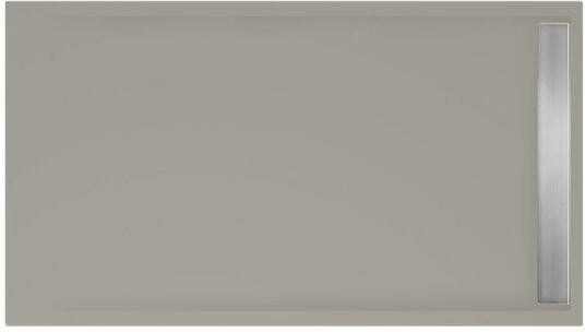 Xenz Douchevloer Easy Tray | 160x90 cm | Incl.Gootcover en Afvoersifon | Acryl | Rechthoek | Cement mat