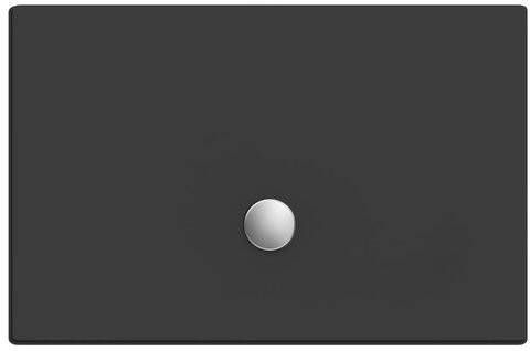 Xenz Douchevloer Flat | 100x80 cm | Incl.Afvoersifon-Chroom | Acryl | Rechthoekig | Zwart mat