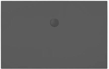 Xenz Douchevloer Flat | 140x90 cm | Incl.Afvoersifon-Chroom | Acryl | Rechthoekig | Zwart mat