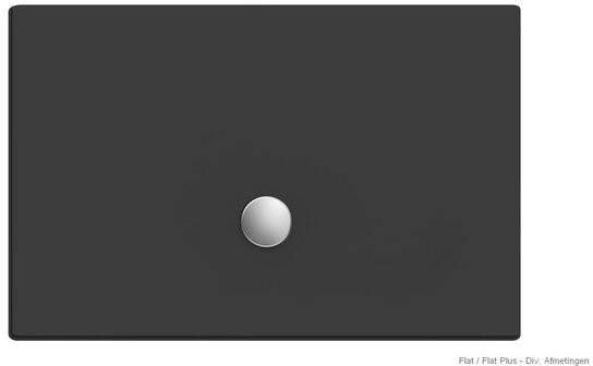Xenz Douchevloer Flat | 200x100 cm | Incl.Afvoersifon-Chroom | Acryl | Rechthoekig | Zwart mat
