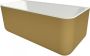 Xenz Guido ligbad 160x75cm Middenopstelling Solid surface Goud Wit 8518-R1036 - Thumbnail 2