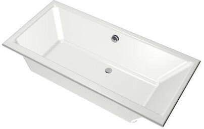 Xenz Ligbad Kristal | Inbouw | 160x75 cm | Incl.Badafvoer | Met overloop | Acryl | Glans wit