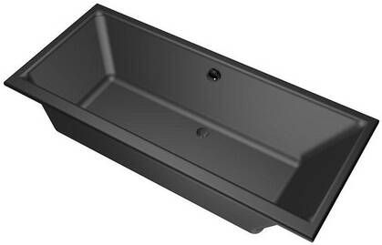 Xenz Ligbad Kristal | Inbouw | 170x75 cm | Incl.Badafvoer | Met overloop | Acryl | Zwart mat