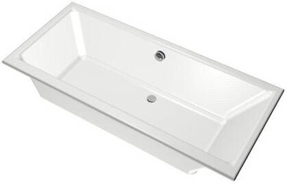 Xenz Ligbad Kristal | Inbouw | 170x75 cm | Incl.Badafvoer | Met overloop | Acryl | Glans wit