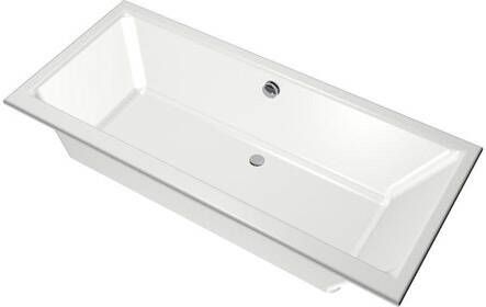 Xenz Ligbad Kristal | Inbouw | 180x80 cm | Incl.Badafvoer | Met overloop | Acryl | Glans wit