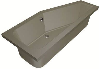 Xenz Lagoon compact ligbad 170x75x45cm rechts met poten zonder afvoer Acryl Klei Mat 6983-07