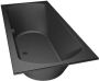 Xenz Ligbad Inbouw Lagoon Rechthoek 1-2 Persoons Duobad 90x190x50cm Acryl Ebony Zwart Mat met Poten - Thumbnail 2