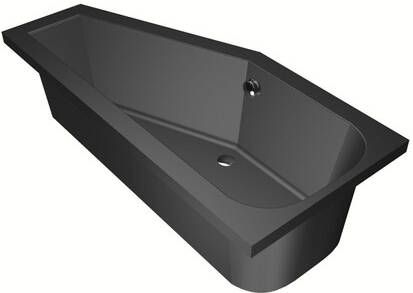 Xenz Lagoon Hoekbad 160x75x48 afvoer Midden Links Compact acryl ebony 6980-29