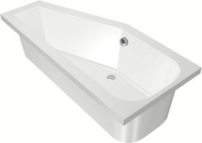 Xenz Ruimtebesparend bad Lagoon compact | Links | 160x75 cm | Incl.Badafvoer | Met overloop | Acryl | Glans wit