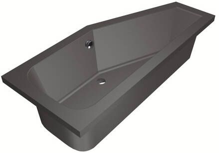 Xenz Lagoon Hoekbad 170x75x48 afvoer Midden Rechts Compact acryl antraciet 6983-05