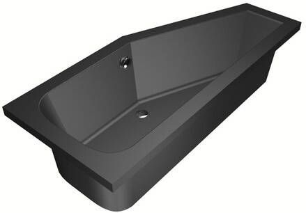Xenz Lagoon Hoekbad 170x75x48 afvoer Midden Rechts Compact acryl ebony 6983-29