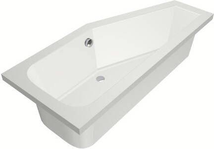 Xenz Lagoon Hoekbad 170x75x48 afvoer Midden Rechts Compact acryl wit mat 6983-03