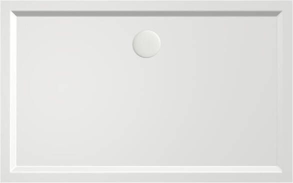 Xenz Douchebak Mariana | 110x100x4 cm | Incl.Afvoersifon-Chroom | Acryl | Rechthoekig | Wit glans
