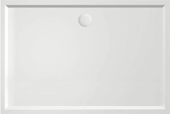Xenz Douchebak Mariana | 150x100x4 cm | Incl.Afvoersifon-Chroom | Acryl | Rechthoekig | Wit glans