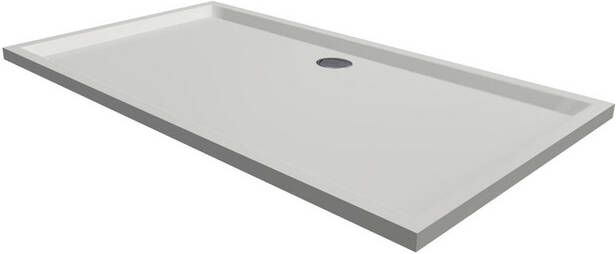 Xenz Douchebak Mariana | 160x100x4 cm | Incl.Afvoersifon-Chroom | Acryl | Rechthoekig | Wit glans