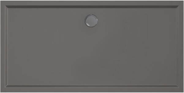 Xenz Douchebak Mariana | 160x80x4 cm | Incl.Afvoersifon-Chroom | Acryl | Rechthoekig | Antraciet mat