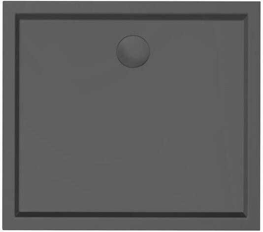 Xenz Douchebak Mariana | 90x80x4 cm | Incl.Afvoersifon-Chroom | Acryl | Rechthoekig | Zwart mat