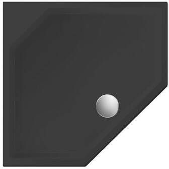 Xenz Douchebak Marshall | 100x100x4 cm | Incl.Afvoersifon-Chroom | Acryl | Vijfhoek | Zwart mat