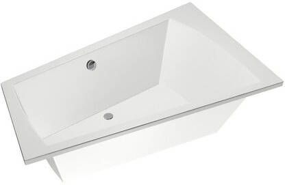 Xenz palau hoekbad links zonder afvoer plaatsafvoer midden met overloopgat 195 liter 170x110x59 66cm acryl edelweiss 6906-03