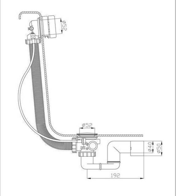 Xenz Serviceartikel Luxe badafvoer vulcombinatie verlengd messing goud geborsteld BB122-81