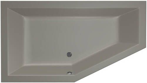 Xenz Society 160 ligbad 160x90cm met overloop zonder afvoer Hoekopstelling links Acryl Cement Mat 6881-06