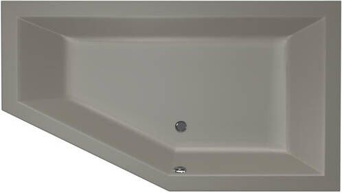Xenz Society 160 ligbad 160x90cm met overloop zonder afvoer Hoekopstelling rechts Acryl Cement mat 6882-06