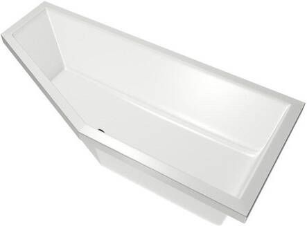 Xenz Society Compact ligbad 170x75cm met overloop zonder afvoer Hoekopstelling rechts Acryl Wit 6926-01
