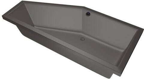 Xenz Society Compact ligbad 170x75x44cm links met poten zonder afvoer Acryl Antraciet Mat 6925-05