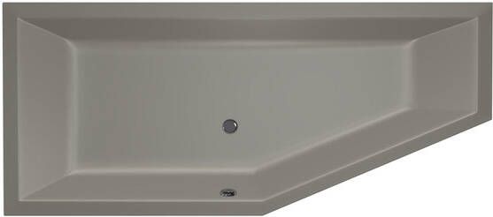 Xenz Society Compact ligbad 180x80cm met overloop zonder afvoer Hoekopstelling links Acryl Cement Mat 6962-06