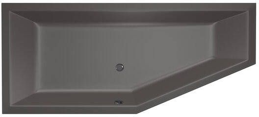 Xenz Society compact ligbad 180x80x44cm links met poten zonder afvoer Acryl Antraciet Mat 6962-05