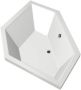 Xenz Ligbad Inbouw Society 145 Hoekbad 1-2 Persoons Duobad 145x145x50cm Acryl Bahama Beige Hoogglans met Poten - Thumbnail 2