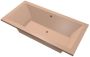 Xenz Ligbad Inbouw Society Rechthoek 1-2 Persoons Duobad 90x180x50cm Acryl Bahama Beige Hoogglans met Poten - Thumbnail 2
