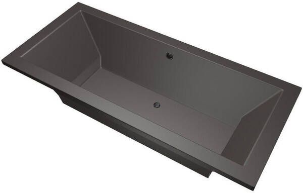 Xenz Society ligbad 200x90cm met overloop zonder afvoer Acryl Antraciet Mat 6886-05
