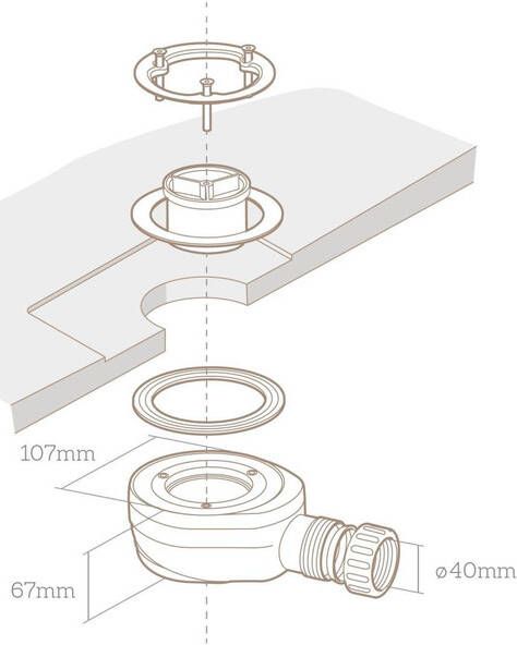 Xenz Soft douchebakafvoer Square zonder cover H.60 mm STSDAZ