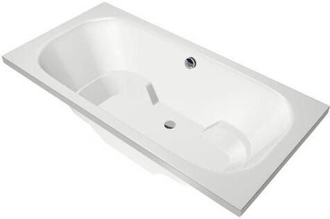 Xenz Ligbad Inbouw Tanga Rechthoek 1-2 Persoons Duobad 90x180x48cm Acryl Wit Hoogglans met Poten