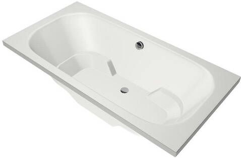Xenz Ligbad Inbouw Tanga Rechthoek 1-2 Persoons Duobad 90x180x48cm Acryl Edelweiss Mat met Poten