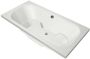 Xenz Ligbad Inbouw Tanga Rechthoek 1-2 Persoons Duobad 90x180x48cm Acryl Edelweiss Mat met Poten - Thumbnail 1