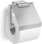 Zack Atore toiletrolhouder met klep 12.4x12.4x5.4cm RVS Mat 40415 - Thumbnail 1
